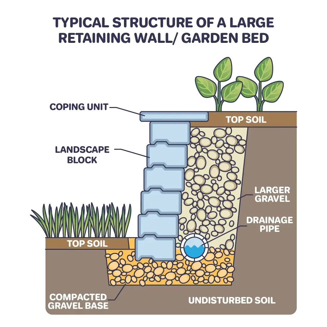 garden retaining wall structure