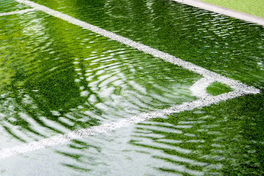 water pooling in artificial grass